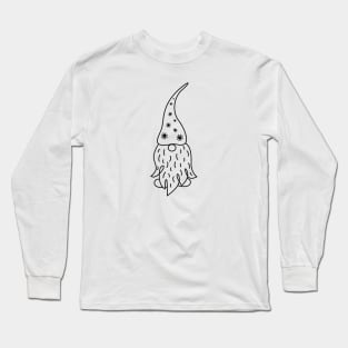 Scandinavian Christmas Gnome line art Long Sleeve T-Shirt